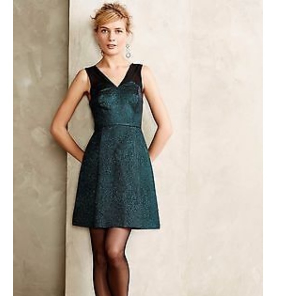 HD in Paris Facet Flared Dress, Emerald